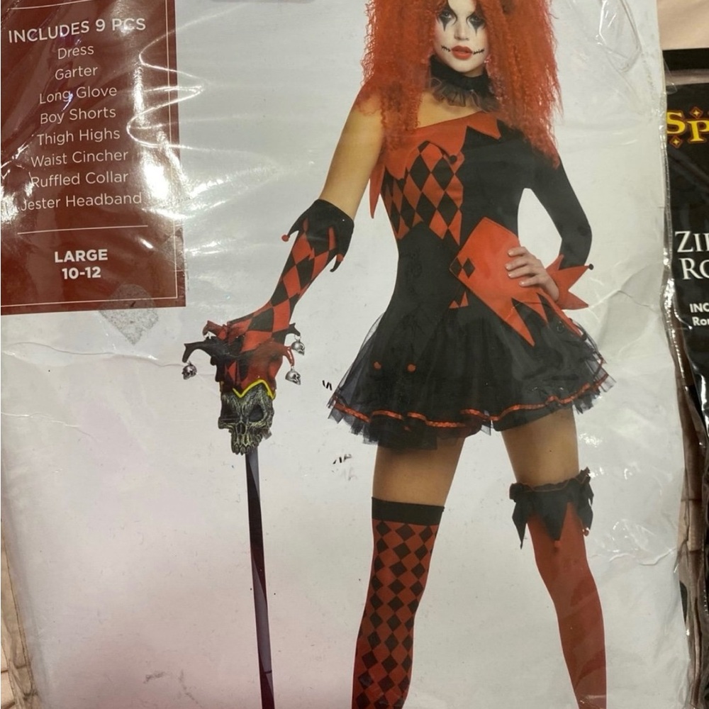 Jesterina Costume - Black and Red